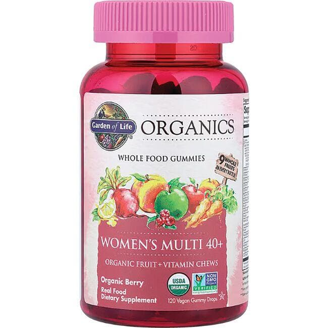 Garden of Life Organics Women's Multi 40+ Gummies - Organic Berry Vitamin | 120 Vegan Gummies