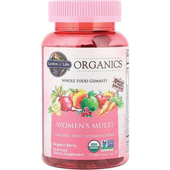 Garden of Life Organics Women's Multi Gummies - Organic Berry Vitamin | 120 Vegan Gummies