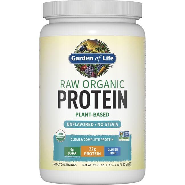 Garden of Life Raw Organic Protein Plant-Based - Unflavored | 22 G Protein 19.75 oz Powder