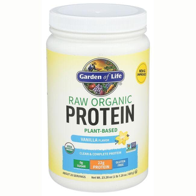 Garden of Life Raw Organic Protein Plant-Based - Vanilla | 22 G Protein 23.28 oz Powder