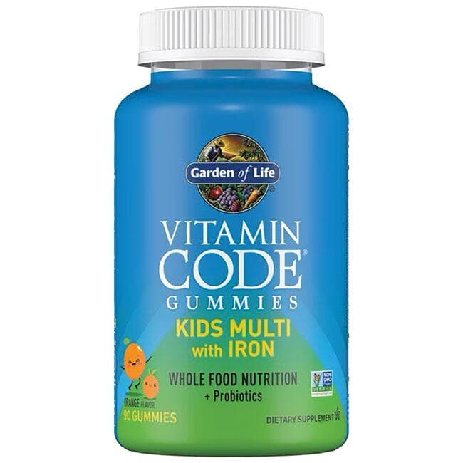 Garden of Life Vitamin Code Gummies Kids Multi with Iron - Orange | 90 Gummies | Children's Multivitamins