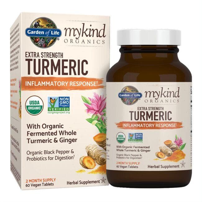 Garden of Life mykind Organics Extra Strength Turmeric Inflammatory Response Vitamin | 60 Vegan Tabs