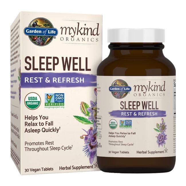 Garden of Life mykind Organics Sleep Well Rest & Refresh Vitamin | 30 Vegan Tabs