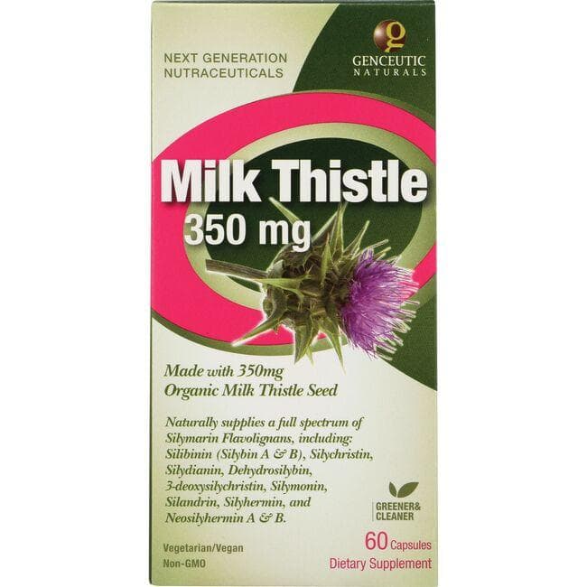 Genceutic Naturals Milk Thistle Vitamin | 350 mg | 60 Caps