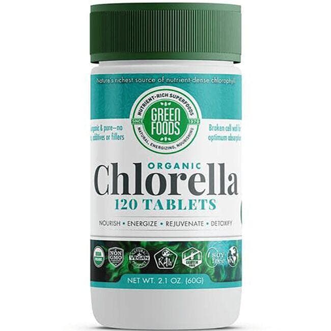 Green Foods Organic Chlorella Supplement Vitamin | 120 Tabs