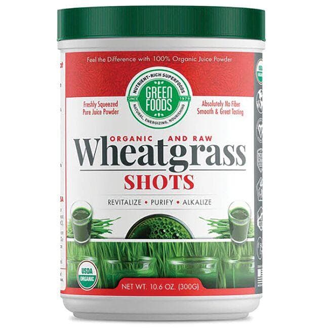 Green Foods Organic and Raw Wheatgrass Shots Supplement Vitamin | 10.6 oz Powder