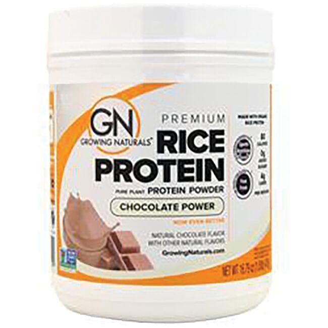 Growing Naturals Pure Rice Protein Powder - Chocolate Power | 16 G Protein 16.79 oz Powder