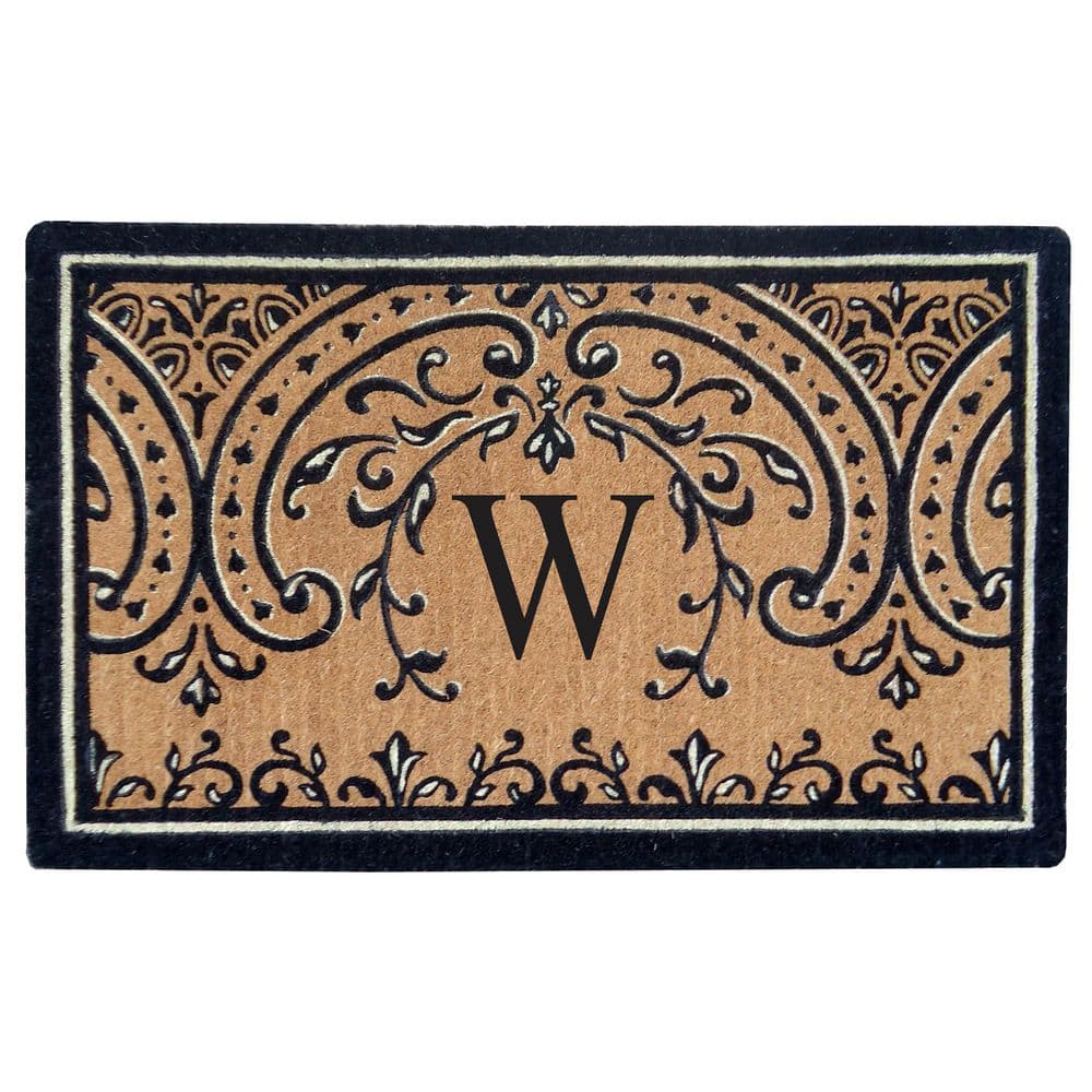 Heavy Duty Coir Easton 24 in. x 39 in. Monogrammed W Door Mat