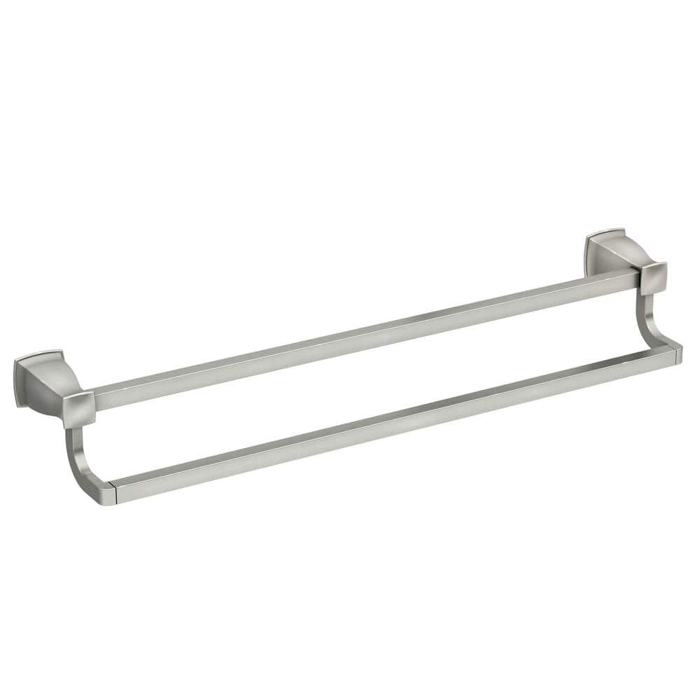 Hensley 24 in. Double Towel Bar with Press and Mark in Brushed Nickel