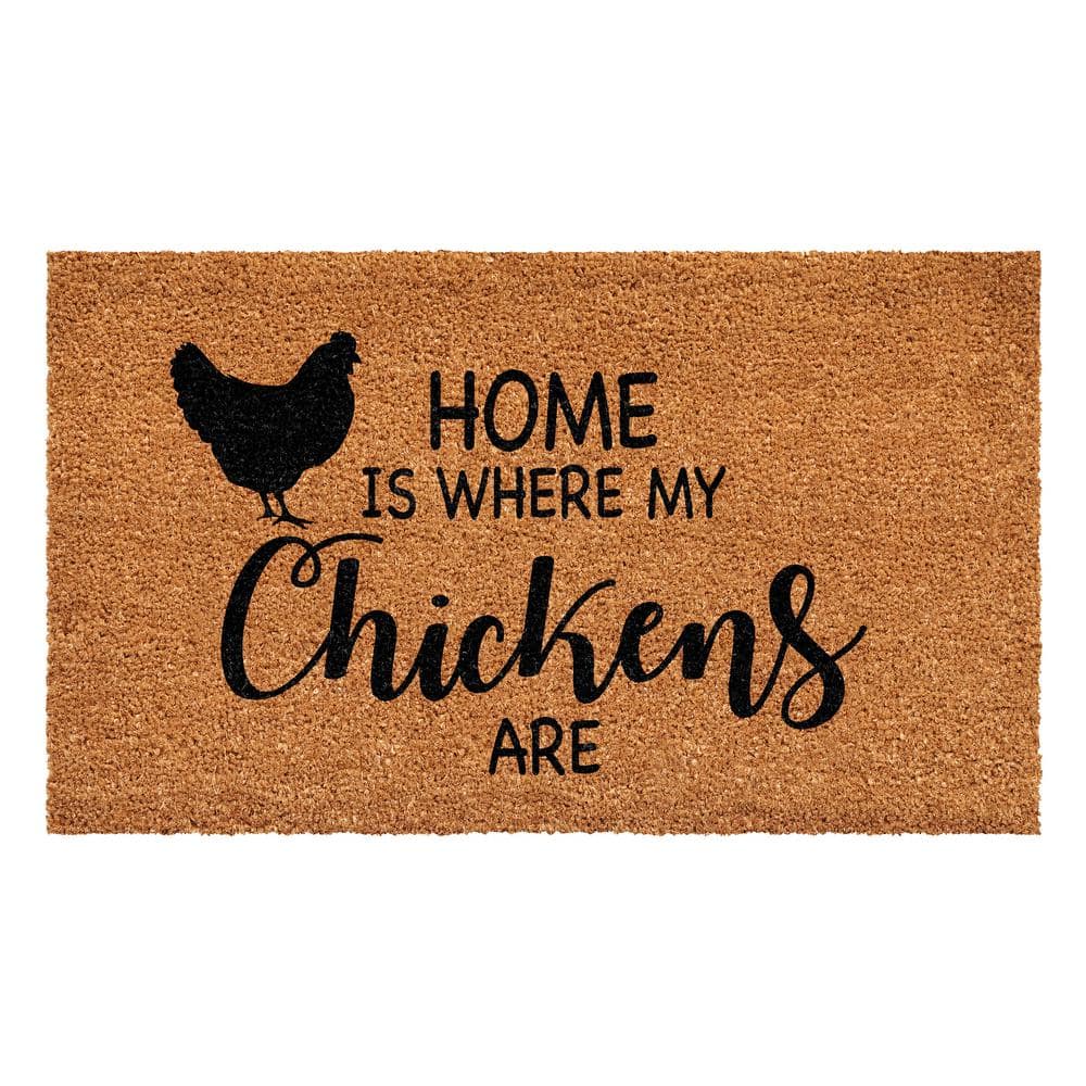 Home is Where My Chickens Are 17 in. x 29 in. Door Mat