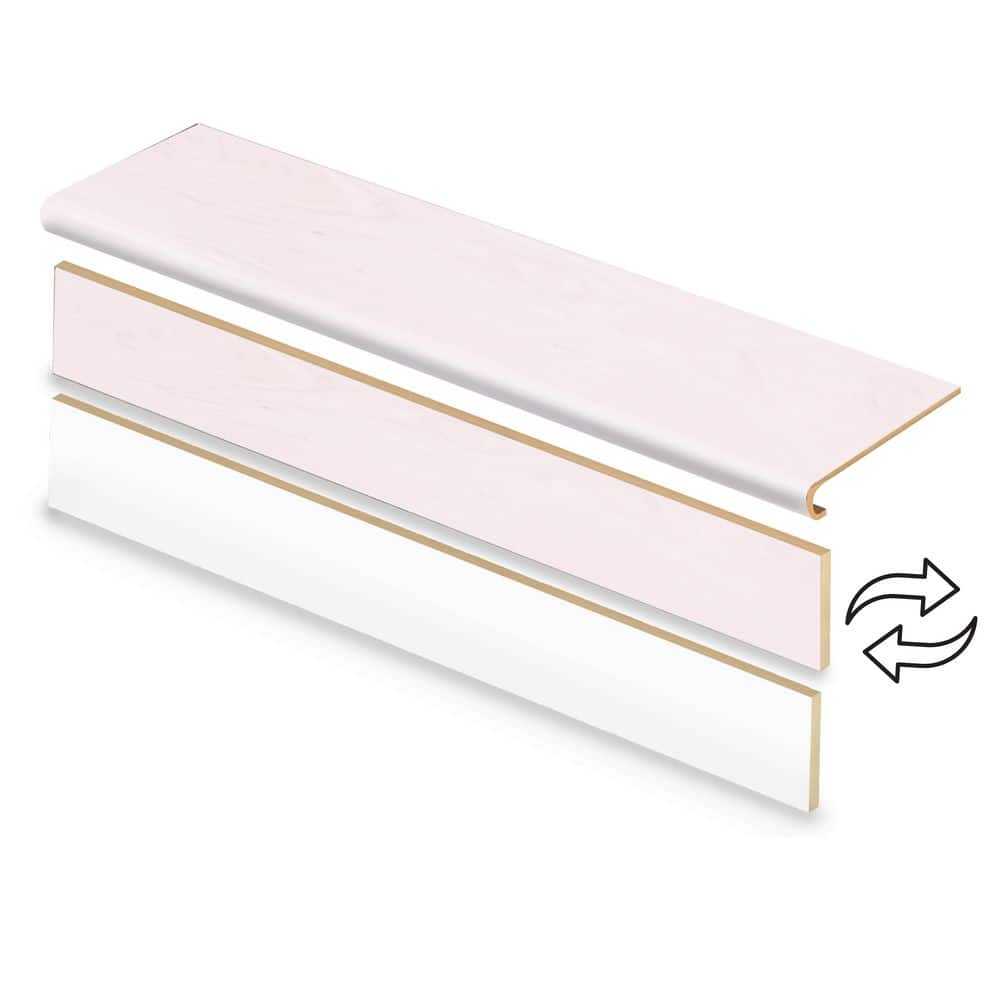 Ivory Lane Quartzite 47 in. L x 12.15 in. W x 42.92 mm T Vinyl Overlay Stair Tread and Reversible Riser Kit