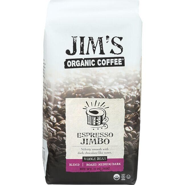 Jim's Organic Coffee Espresso Jimbo - Whole Bean | 11 oz Package