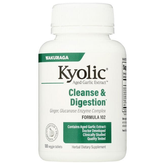 Kyolic #102 Aged Garlic Extract Cleanse & Digestion Supplement Vitamin | 100 Veg Tabs