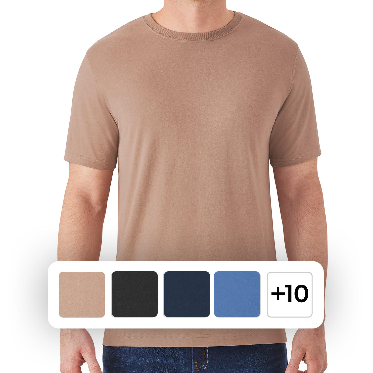 Member's Mark Men's Essential Crew Tee Taupe Pebbles S:- Taupe Pebbles - Online Only, S