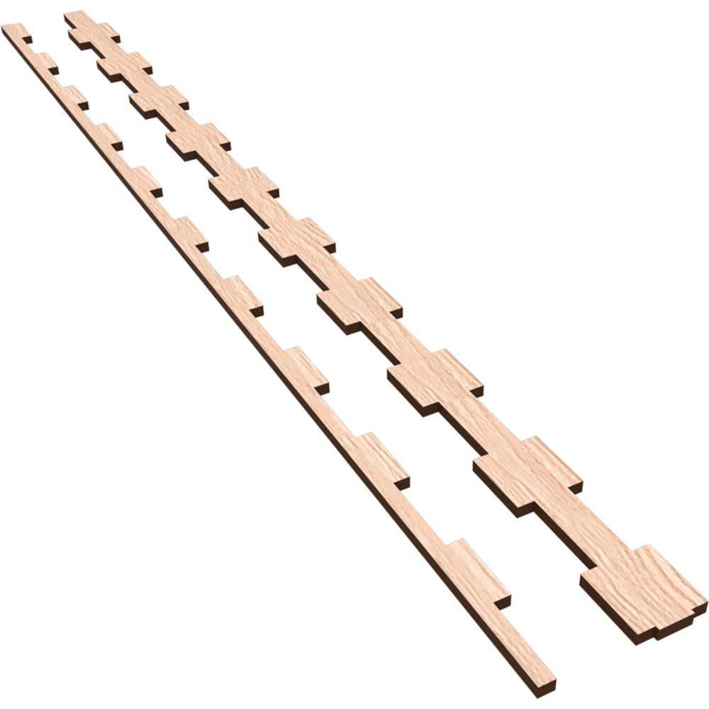 Midland 47 in. H x 0.375 in. W Slatwall Panels in Red Oak 30-Pack