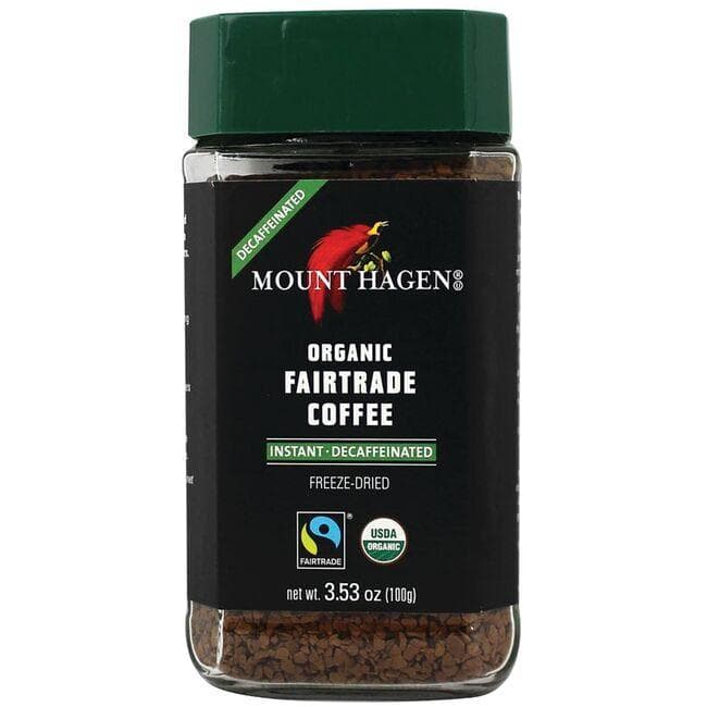 Mount Hagen Organic Fairtrade Coffee - Instant Decaffeinated Freeze-Dried | 3.53 oz Jar