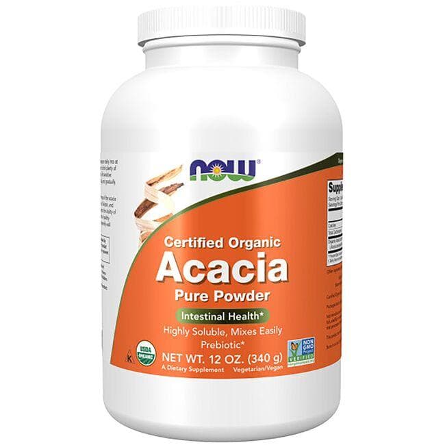 NOW Foods Certified Organic Acacia Fiber Pure Powder | 12 oz Powder