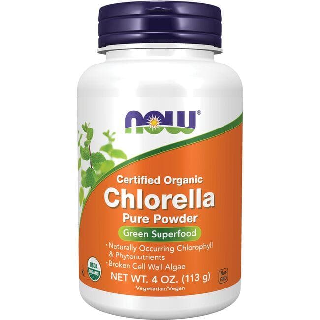 NOW Foods Certified Organic Chlorella Pure Powder | 4 oz Powder