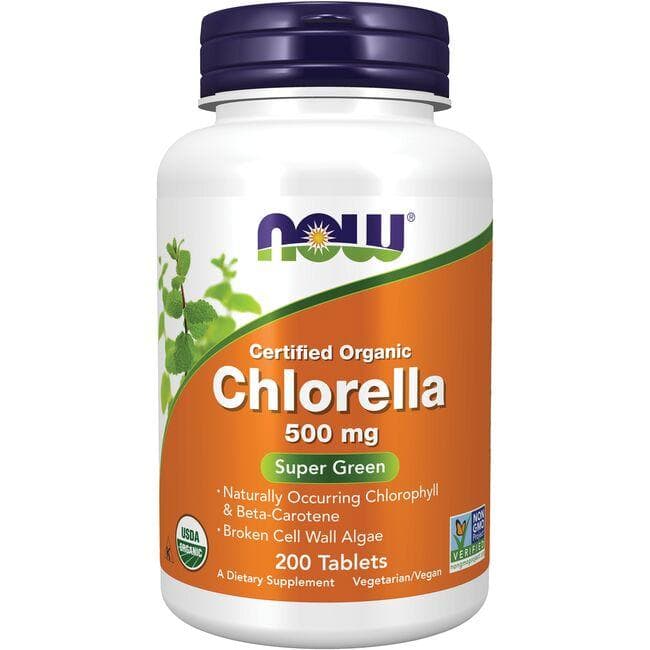 NOW Foods Certified Organic Chlorella Supplement Vitamin | 500 mg | 200 Tabs