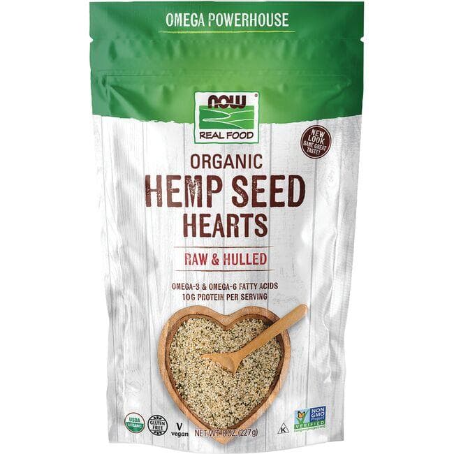 NOW Foods Organic Hemp Seed Hearts | 8 oz Package