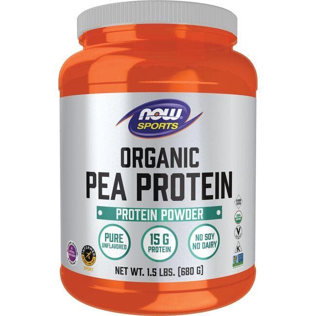 NOW Foods Organic Pea Protein - Pure Unflavored Vitamin | 15 G Protein 1.5 lbs Powder
