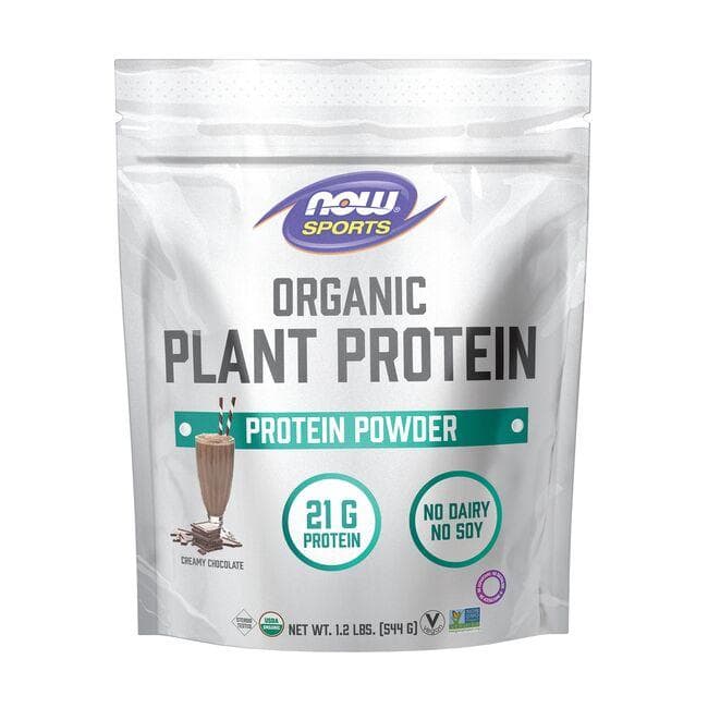 NOW Foods Organic Plant Protein - Creamy Chocolate | 1.2 lb Powder
