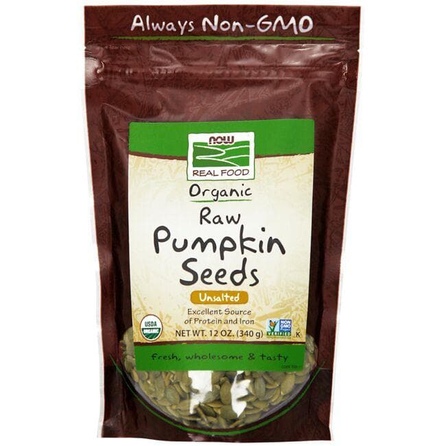 NOW Foods Organic Raw Pumpkin Seeds - Unsalted | 12 oz Package
