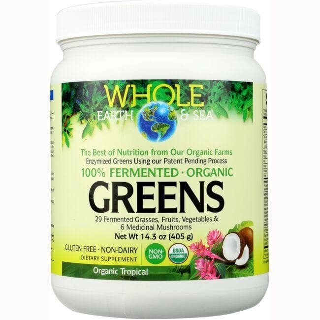 Natural Factors Whole Earth & Sea Greens - Organic Tropical | 14.3 oz Powder