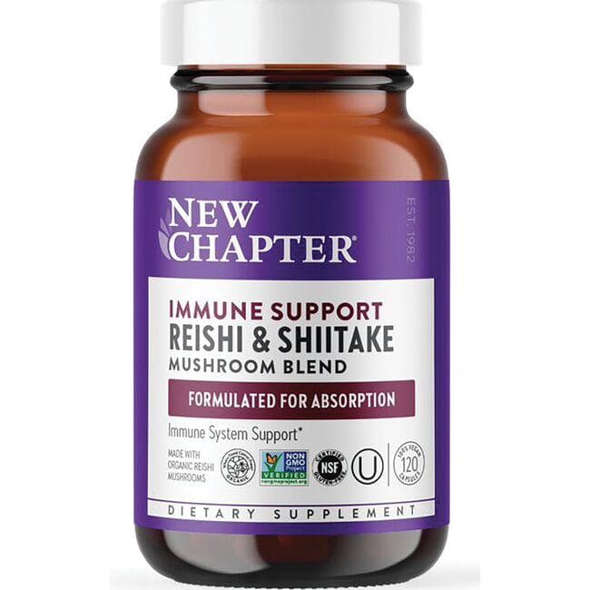 New Chapter Immune Support Reishi & Shiitake Mushroom Blend Vitamin | 120 Vegan Caps