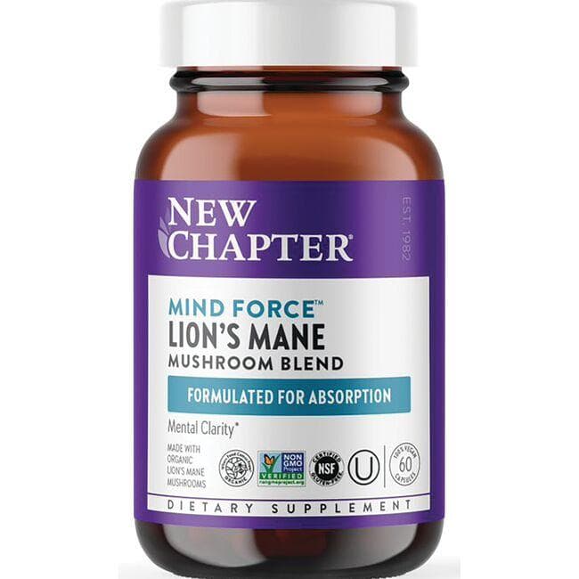 New Chapter Mind Force Lion's Mane Mushroom Blend Vitamin | 60 Vegan Caps