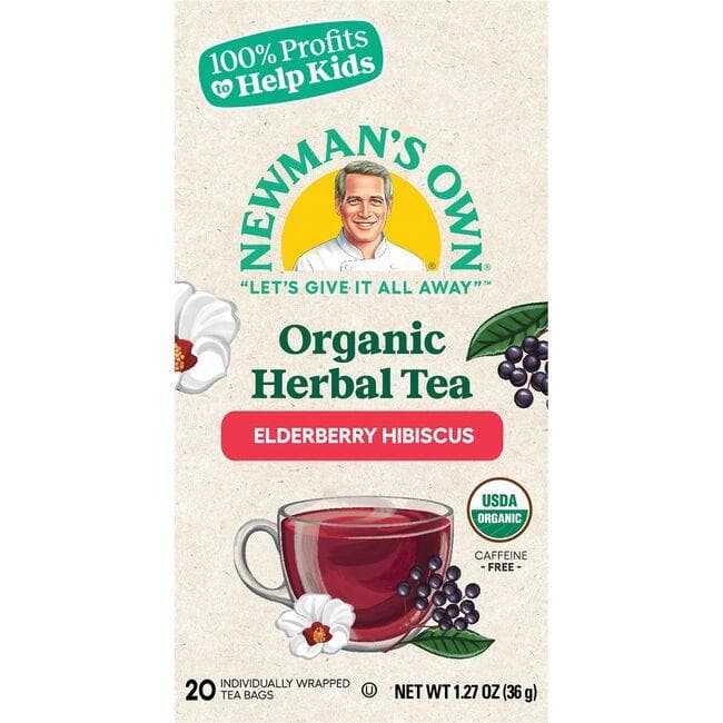 Newman's Own Organics Organic Herbal Tea - Elderberry Hibiscus | 20 Bags