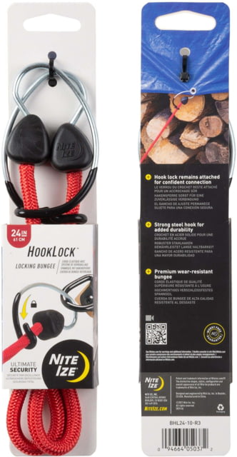 Nite Ize Hooklock Locking Bungee Red