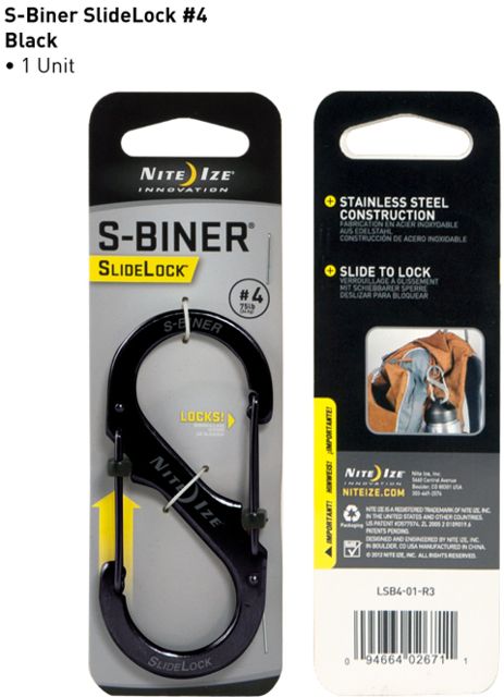 Nite Ize S-Biner SlideLock Size 4 Black