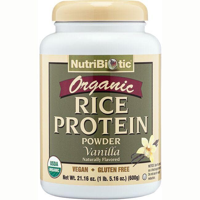 NutriBiotic Organic Rice Protein Powder - Vanilla | 12 G Protein 21.16 oz Powder
