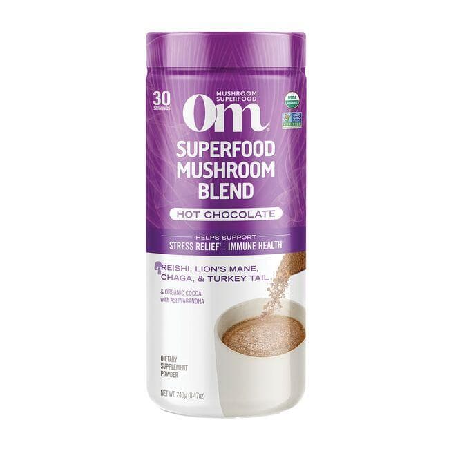 OM Mushrooms Superfood Mushroom Blend Hot Chocolate | 8.47 oz Powder