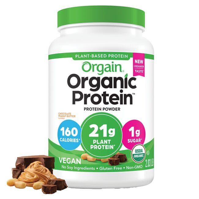 Orgain Organic Protein Plant Powder - Chocolate Peanut Butter | 21 G Protein 32.4 oz Powder