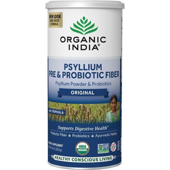 Organic India Psyllium Pre & Probiotic Fiber Original Supplement Vitamin | 10 oz Powder