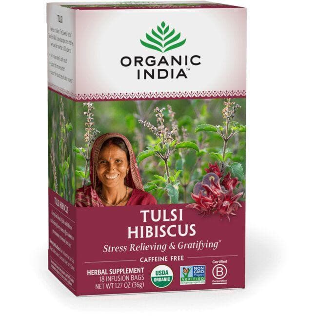 Organic India Tulsi Hibiscus Tea | 18 Bags