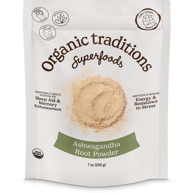 Organic Traditions Ashwagandha Root Powder | 7 oz Package