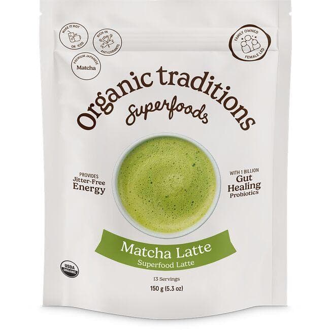 Organic Traditions Matcha Latte with Probiotics | 5.3 oz Package