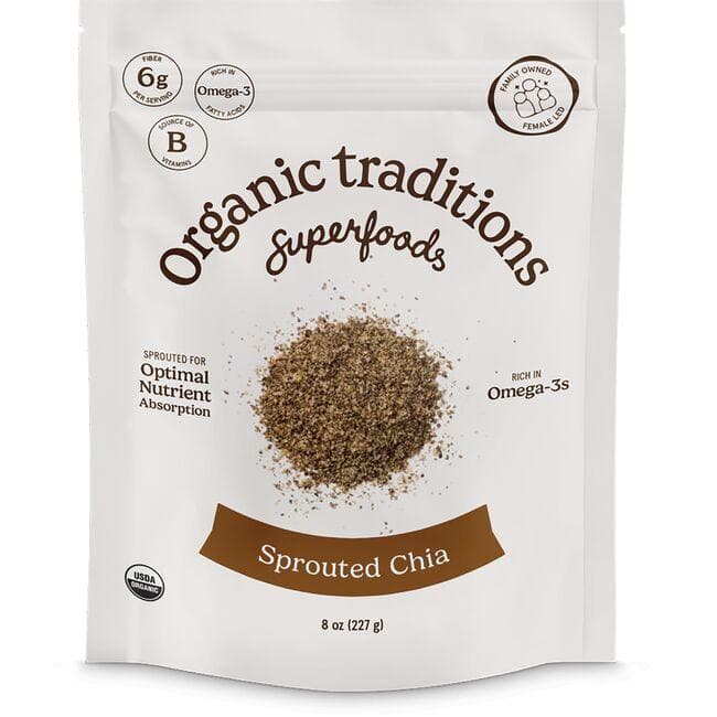 Organic Traditions Sprouted Chia Seed Powder | 8 oz Package