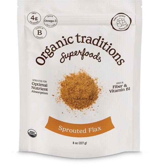Organic Traditions Sprouted Flax Seed Powder | 8 oz Package