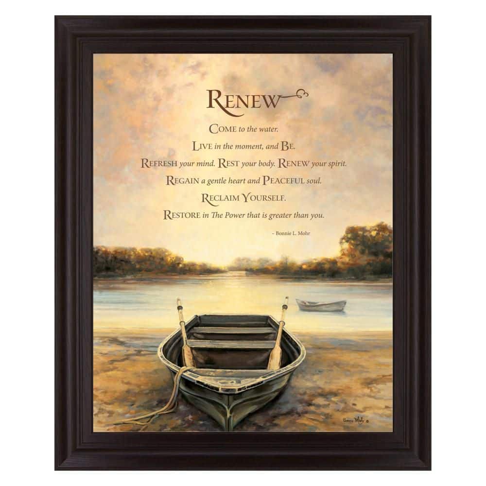 Renew By Bonnie Mohr Framed Typography Print Wall Art 28 in. x 34 in.