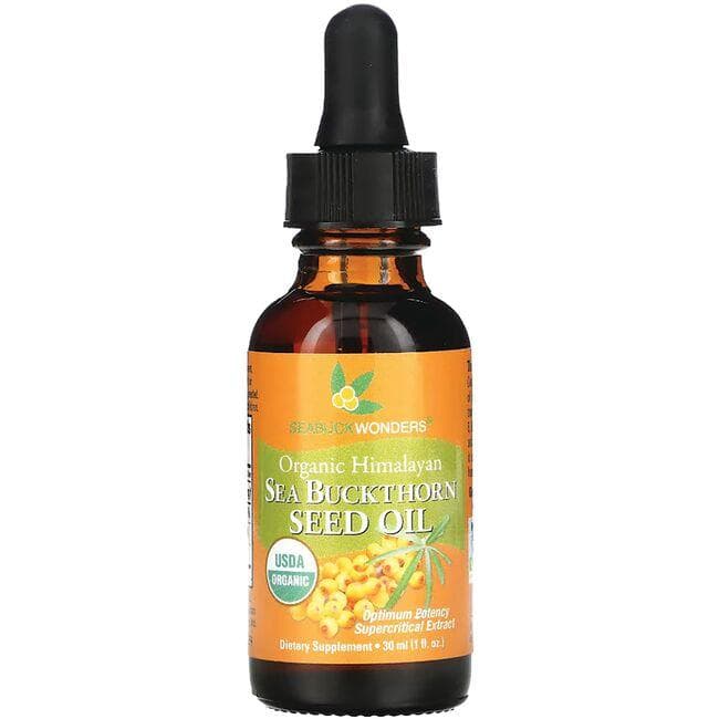 SeabuckWonders Organic Himalayan Sea Buckthorn Seed Oil Supplement Vitamin | 1 fl oz Liquid