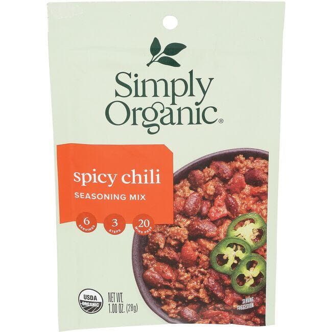 Simply Organic Spicy Chili Seasoning Mix | 1.00 oz Package
