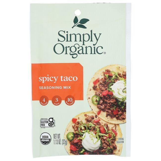 Simply Organic Spicy Taco Seasoning Mix | 1.13 oz Package