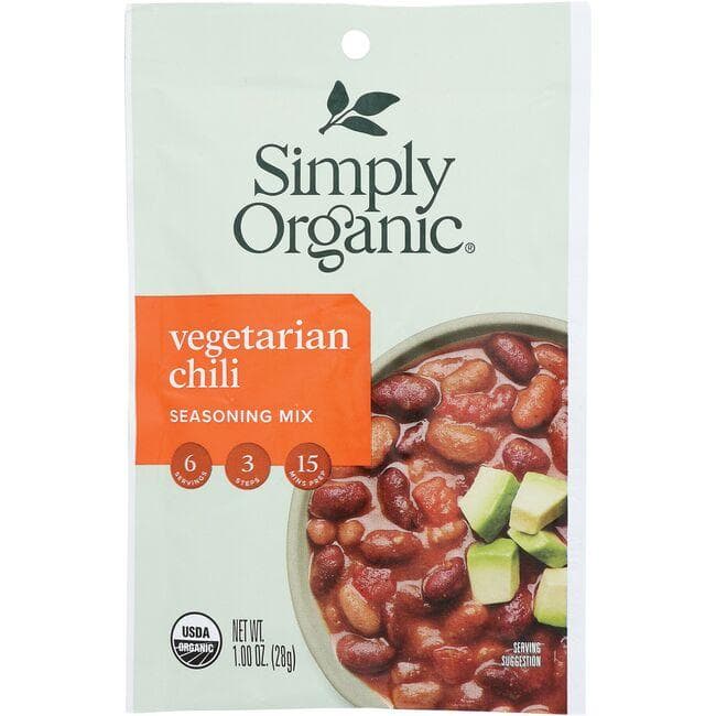 Simply Organic Vegetarian Chili Seasoning Mix | 1.00 oz Package