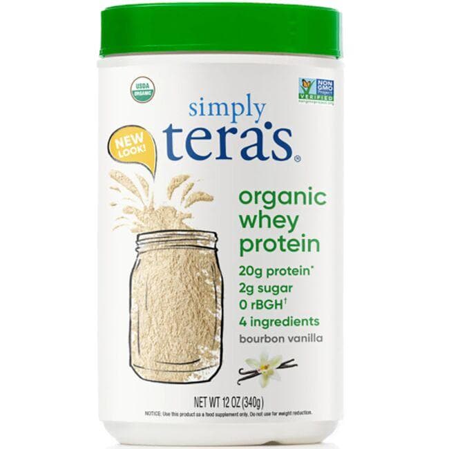 Simply Tera's Organic Whey Protein - Bourbon Vanilla Vitamin | 20 G Protein | 12 oz Powder