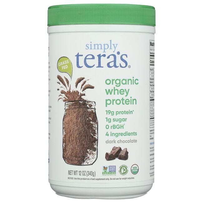 Simply Tera's Organic Whey Protein - Dark Chocolate Vitamin | 19 G Protein | 12 oz Powder