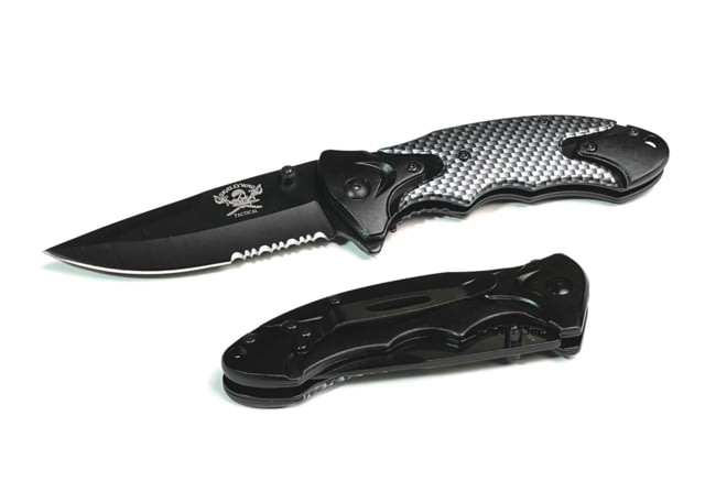 Skallywag Tactical Folding Knife 3.75in 420 Stainless Steel Drop Point Blade 6061 Aluminum Black